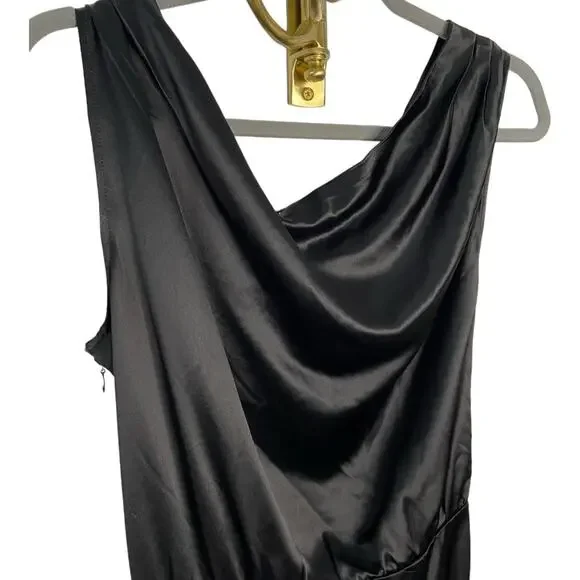 Revolve Nonchalant Label Dinah One Shoulder Dress Satin Gown Black Size M
